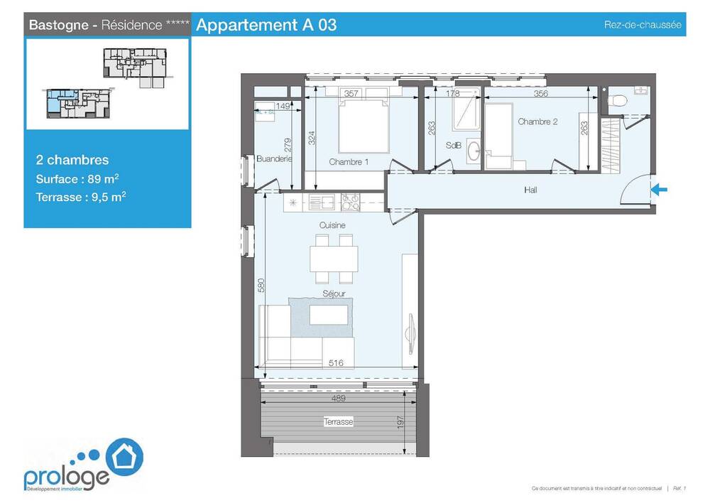 Appartement à vendre à Bastogne 6600 248000.00€ 2 chambres 89.00m² - annonce 1373003
