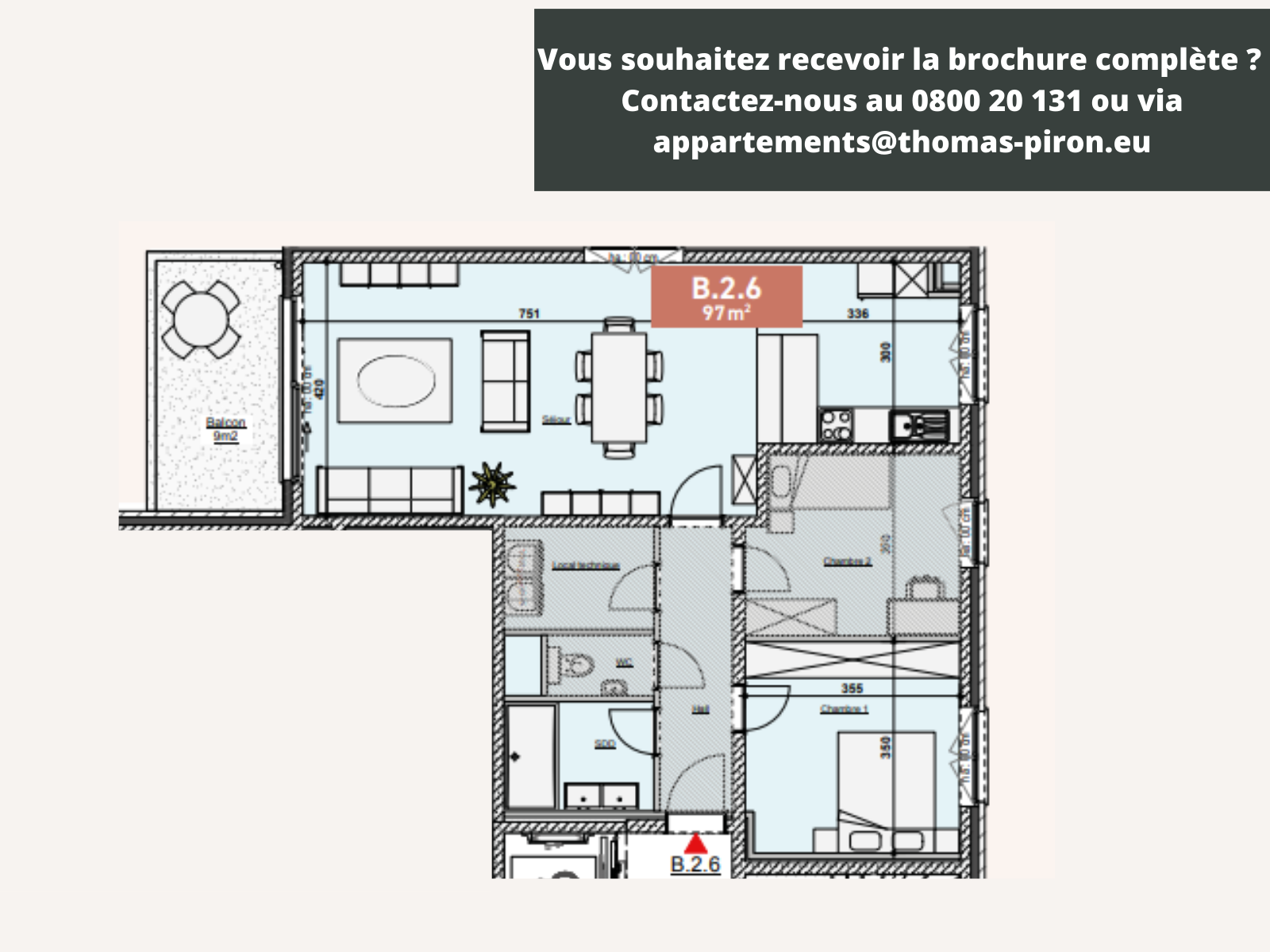 Appartement à vendre à Bastogne 6600 329000.00€ 2 chambres 97.00m² - annonce 362195