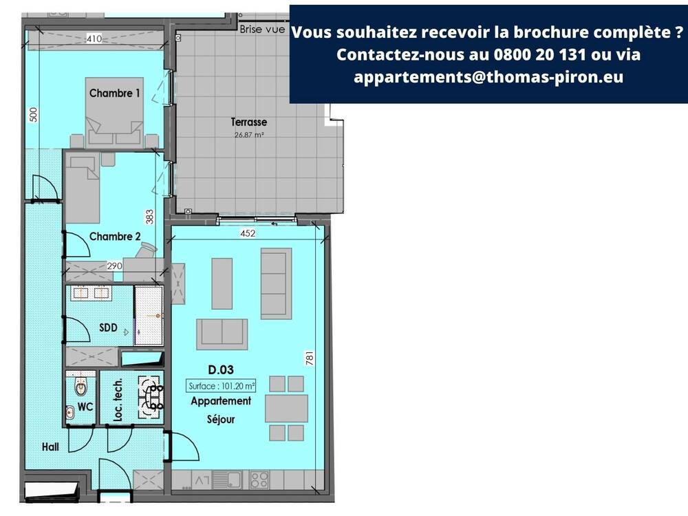 Appartement à vendre à Habay-la-Neuve 6720 0.00€ 2 chambres 101.00m² - annonce 365686