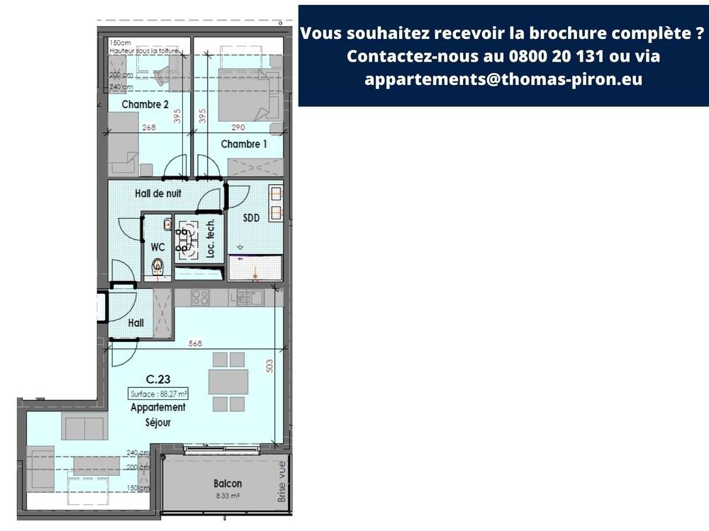 Appartement à vendre à Habay-la-Neuve 6720 0.00€ 2 chambres 88.00m² - annonce 365803