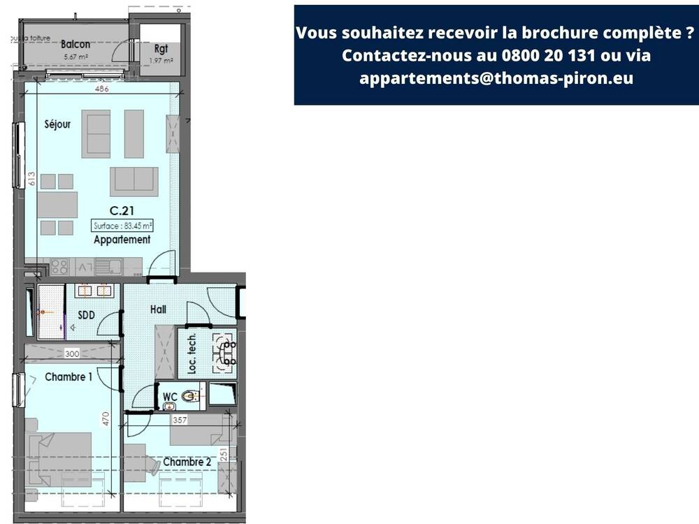 Appartement à vendre à Habay-la-Neuve 6720 0.00€ 2 chambres 83.00m² - annonce 365797