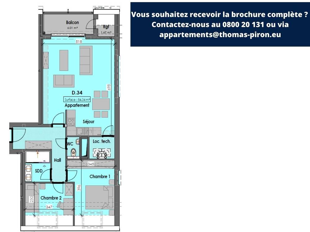 Appartement à vendre à Habay-la-Neuve 6720 0.00€ 2 chambres 84.00m² - annonce 365801