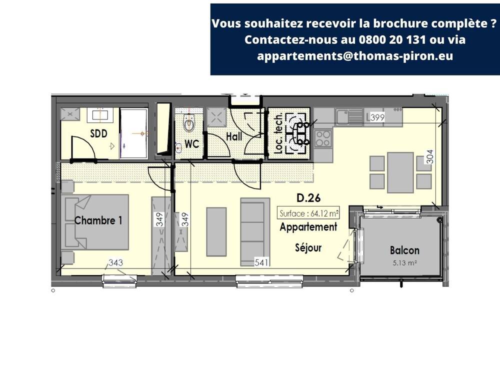 Appartement à vendre à Habay-la-Neuve 6720 0.00€ 1 chambres 64.00m² - annonce 365682