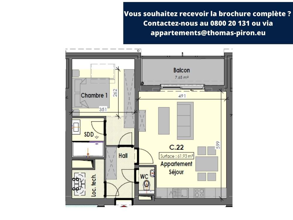 Appartement à vendre à Habay-la-Neuve 6720 0.00€ 1 chambres 62.00m² - annonce 365798