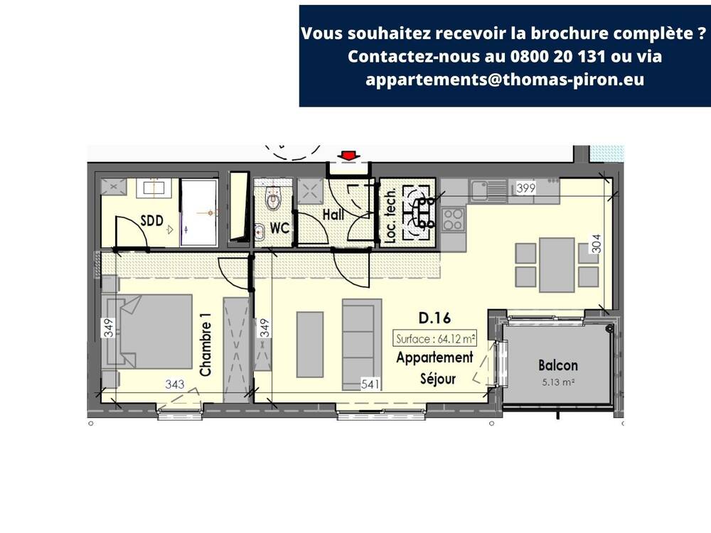 Appartement à vendre à Habay-la-Neuve 6720 0.00€ 1 chambres 64.00m² - annonce 365681