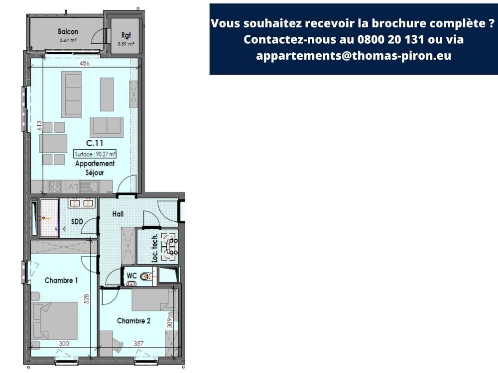 Appartement à vendre à Habay-la-Neuve 6720 0.00€ 2 chambres 90.00m² - annonce 365804