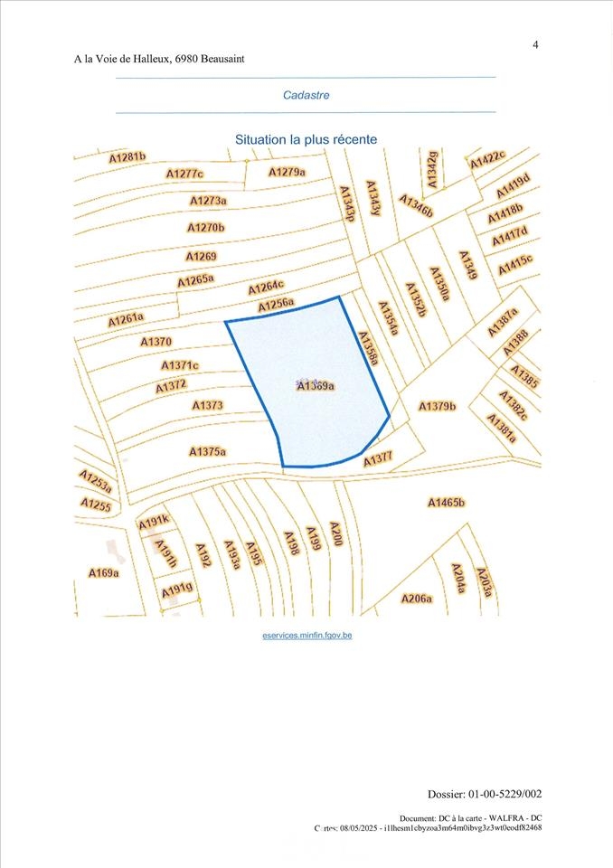 Terrain à vendre à Beausaint 6980 16000.00€ chambres m² - annonce 468130