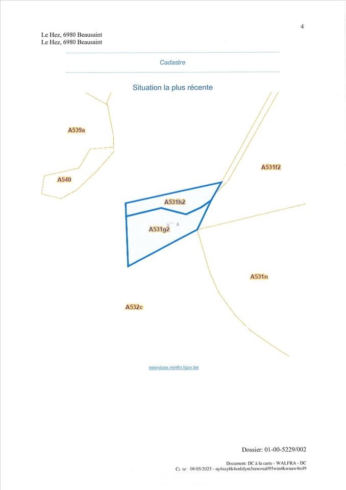 Terrain à vendre à Beausaint 6980 300.00€ chambres m² - annonce 468133