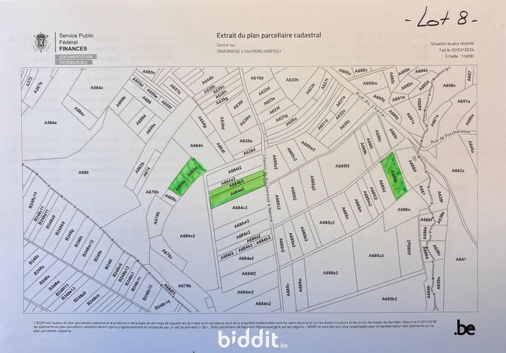 Terrain à vendre à Porcheresse 6929 6400.00€ chambres m² - annonce 524520