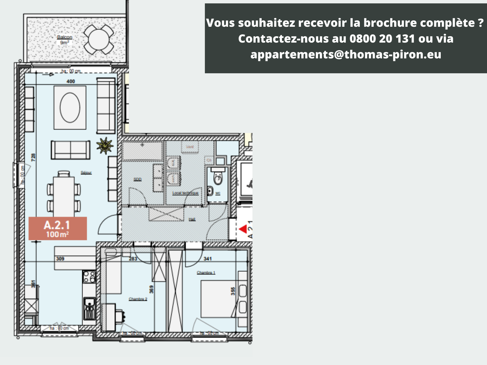 Appartement à vendre à Bastogne 6600 303256.00€ 2 chambres 100.00m² - annonce 604666