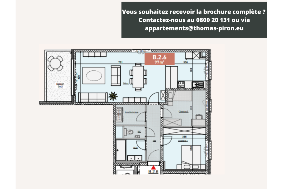 Appartement à vendre à Bastogne 6600 329000.00€ 2 chambres 97.00m² - annonce 604674