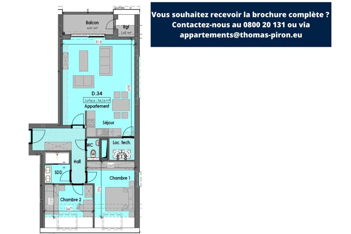 Appartement à vendre à Habay-la-Neuve 6720 0.00€ 2 chambres 84.00m² - annonce 604694