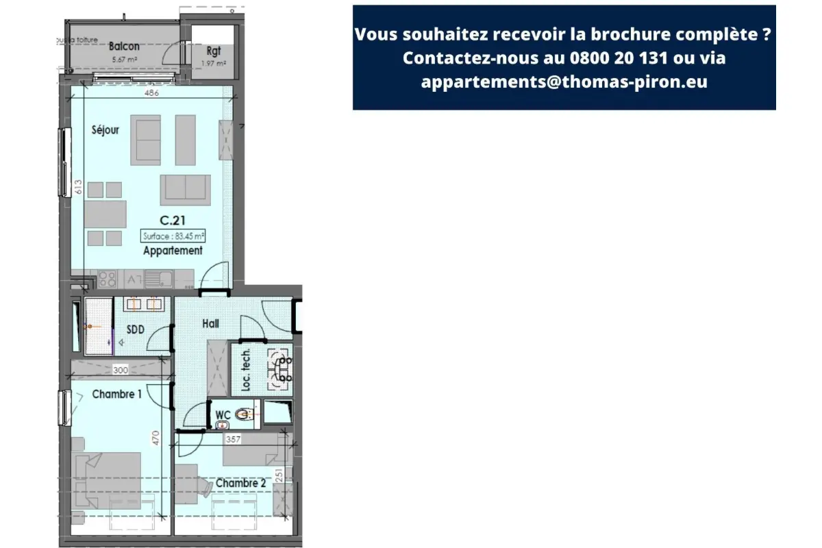 Appartement à vendre à Habay-la-Neuve 6720 0.00€ 2 chambres 83.00m² - annonce 604688