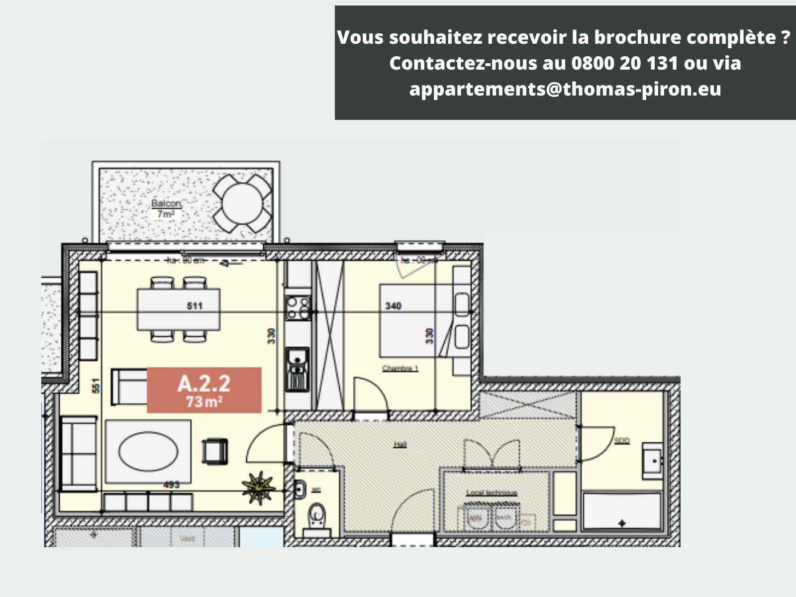 Appartement à vendre à Bastogne 6600 253628.00€ 1 chambres 73.00m² - annonce 604683