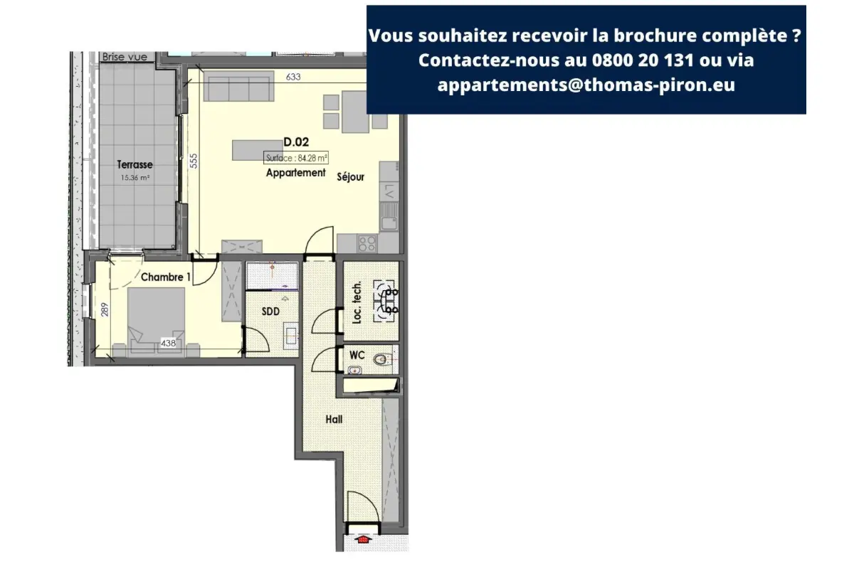 Appartement à vendre à Habay-la-Neuve 6720 0.00€ 1 chambres 84.00m² - annonce 604686