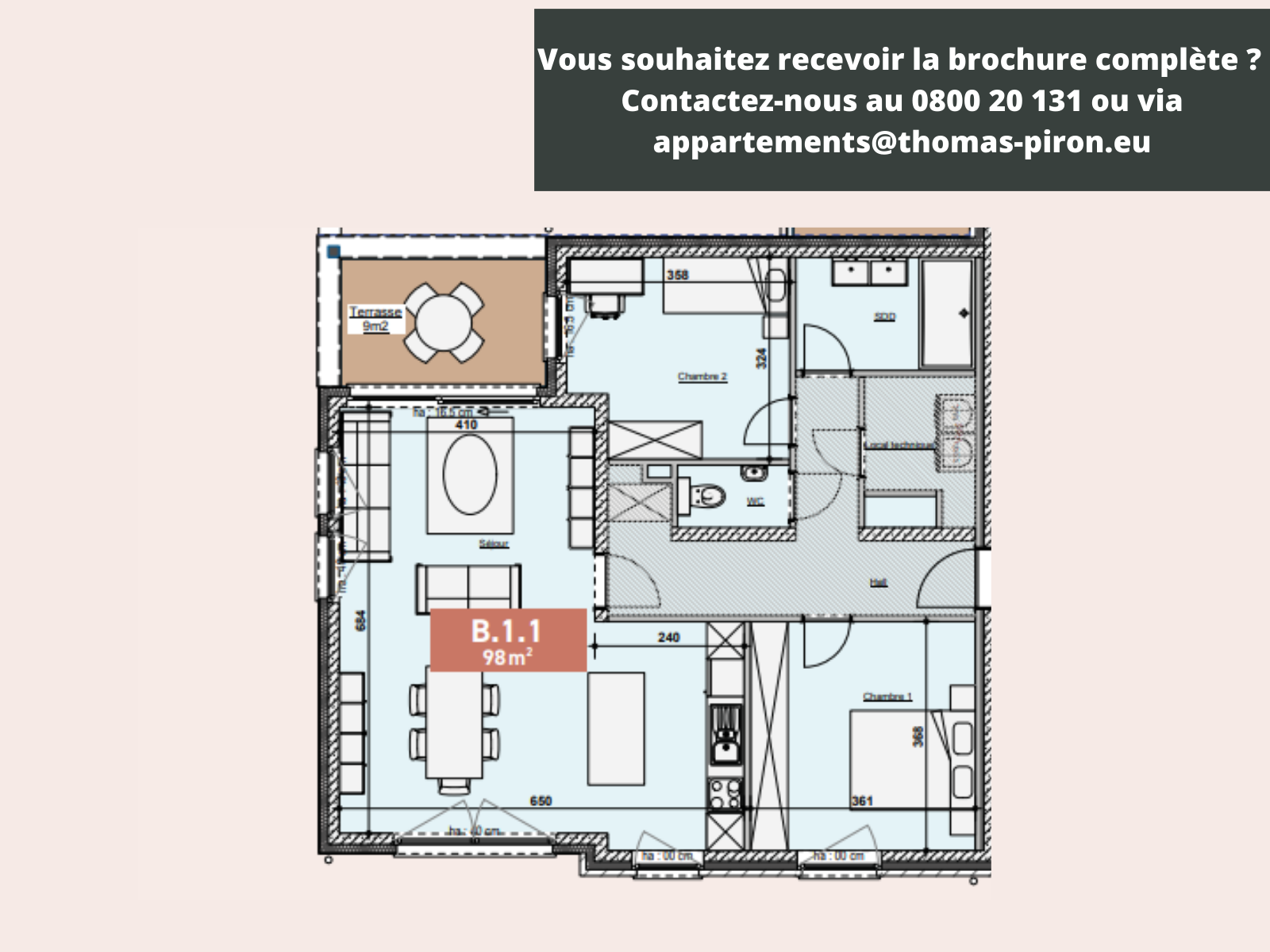 Appartement à vendre à Bastogne 6600 278256.00€ 2 chambres 98.00m² - annonce 604678