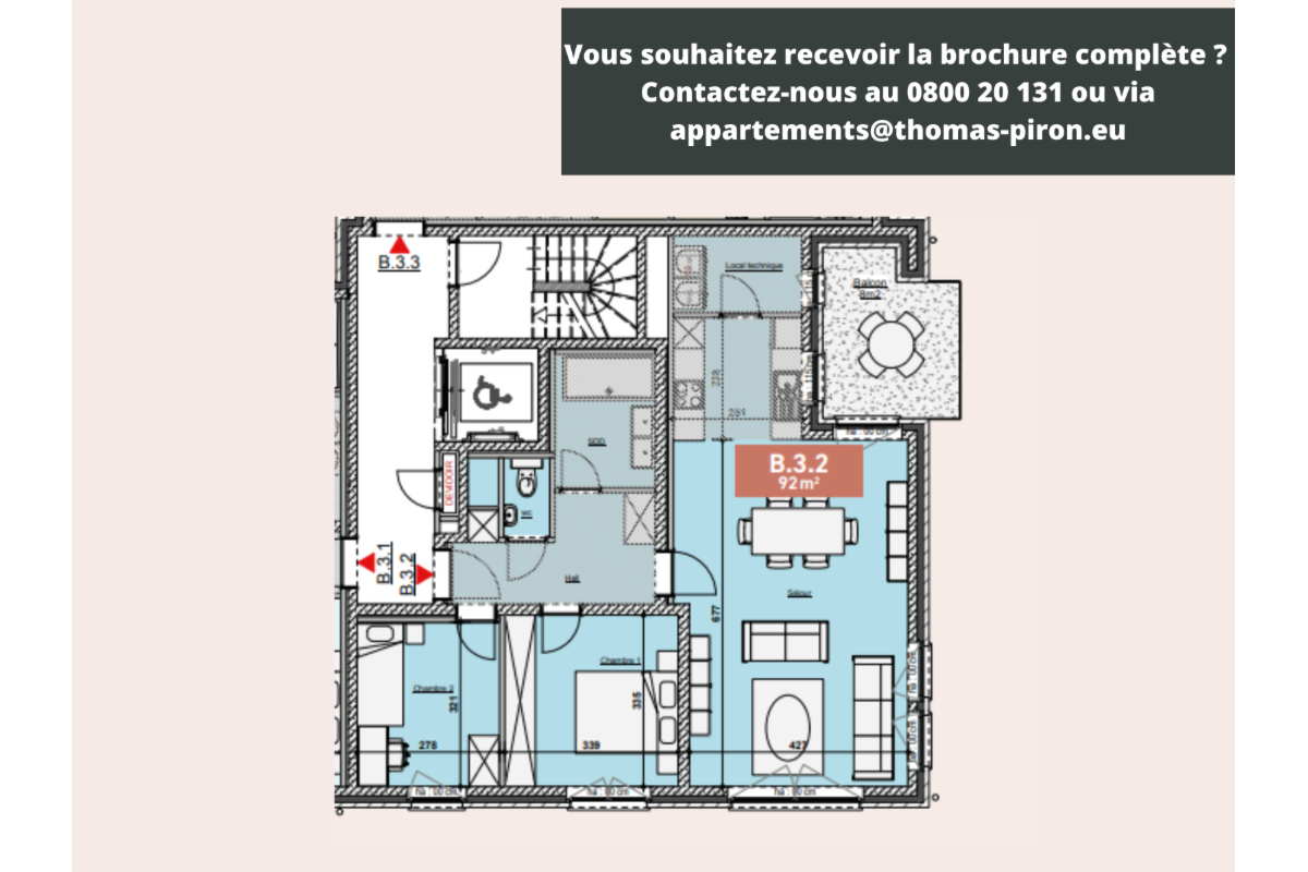 Appartement à vendre à Bastogne 6600 284000.00€ 2 chambres 92.00m² - annonce 604671