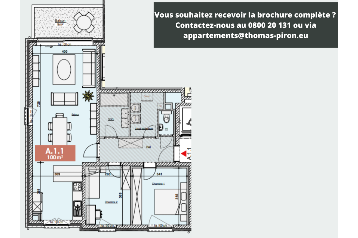 Appartement à vendre à Bastogne 6600 304000.00€ 2 chambres 100.00m² - annonce 604667