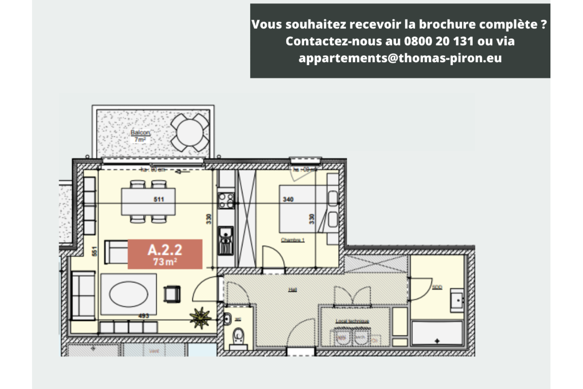 Appartement à vendre à Bastogne 6600 259000.00€ 1 chambres 73.00m² - annonce 670646