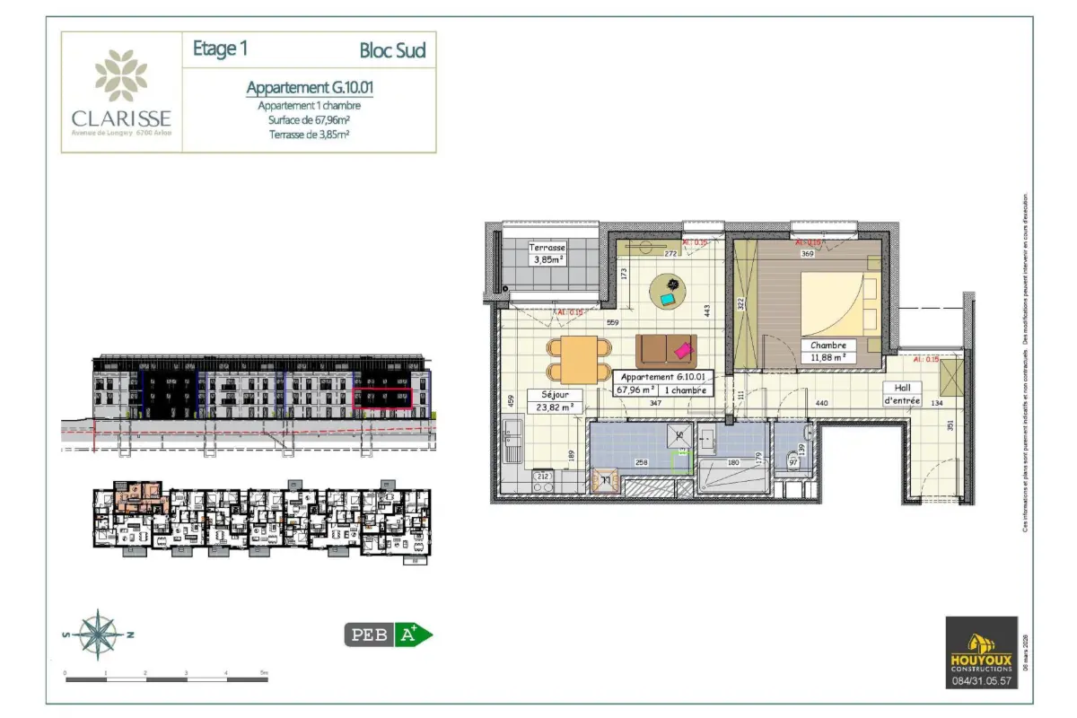 Appartement à vendre à Arlon 6700 269500.00€ 1 chambres 67.96m² - annonce 776058