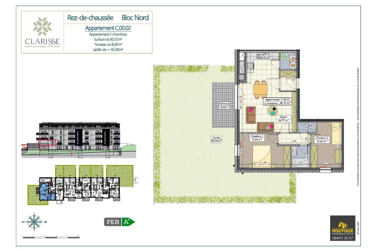 Appartement à vendre à Arlon 6700 330000.00€ 2 chambres 80.15m² - annonce 776047