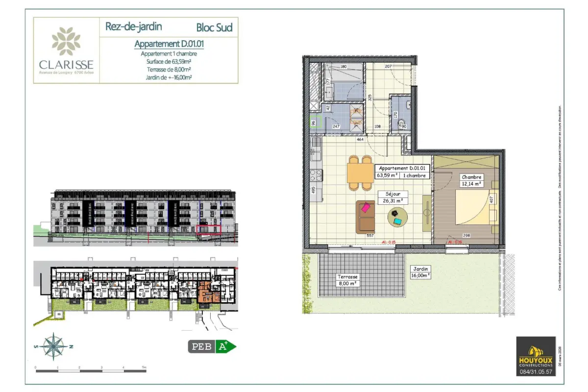 Appartement à vendre à Arlon 6700 265000.00€ 1 chambres 63.59m² - annonce 776035