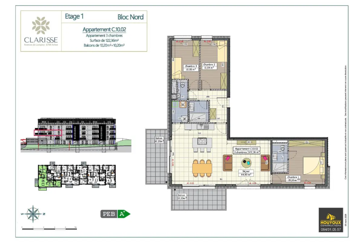 Appartement à vendre à Arlon 6700 459900.00€ 3 chambres 122.36m² - annonce 776034