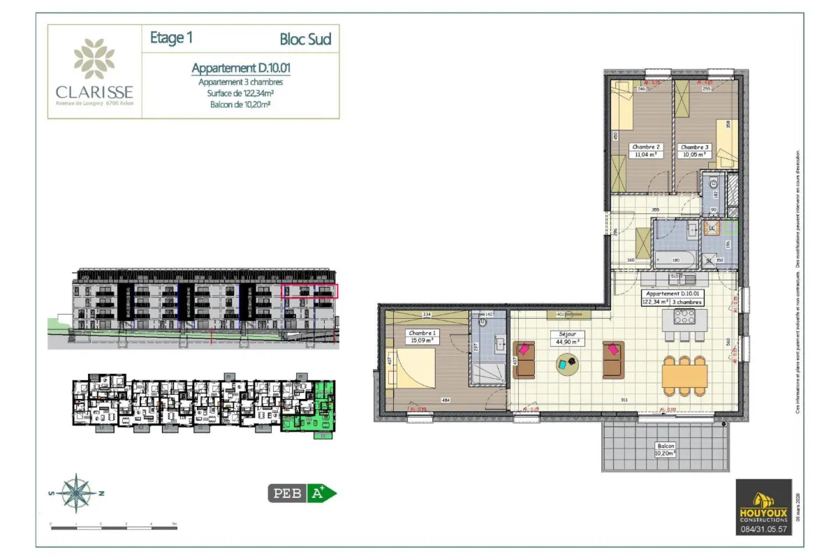 Appartement à vendre à Arlon 6700 459000.00€ 3 chambres 122.34m² - annonce 776053