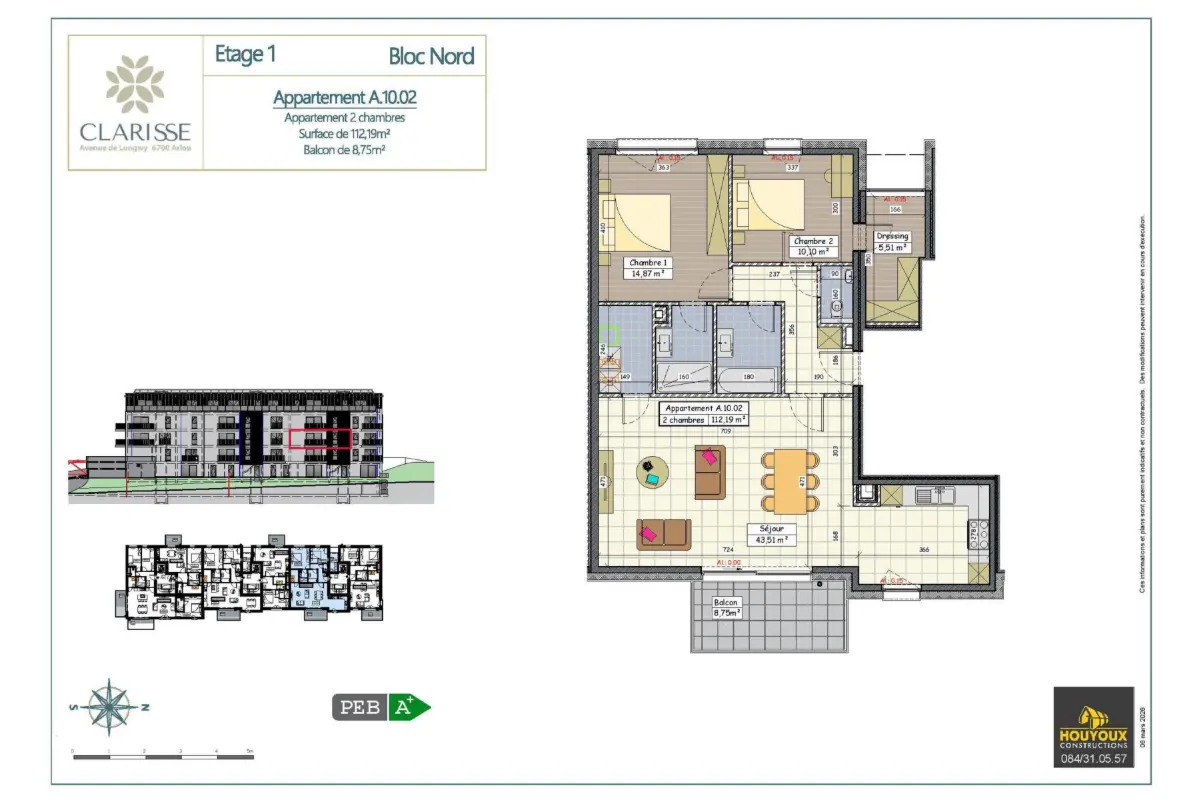 Appartement à vendre à Arlon 6700 424900.00€ 2 chambres 112.19m² - annonce 776049
