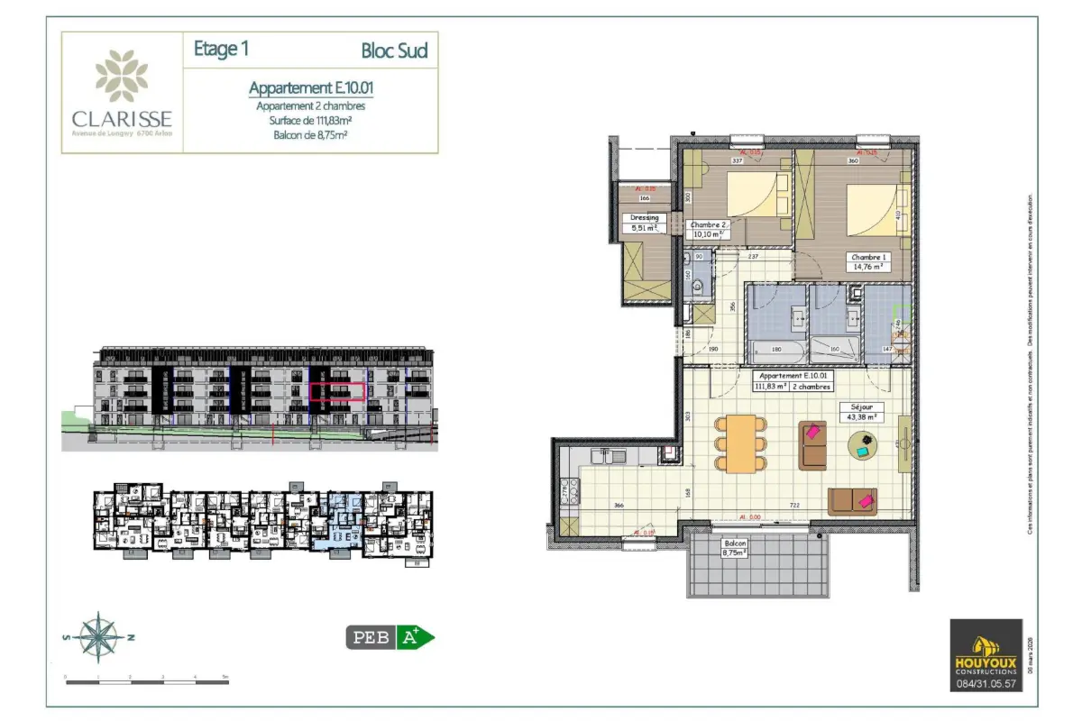 Appartement à vendre à Arlon 6700 419900.00€ 2 chambres 111.83m² - annonce 776055