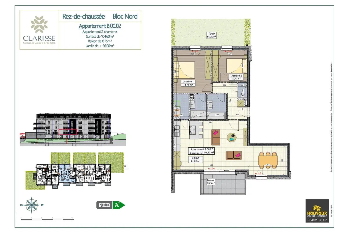 Appartement à vendre à Arlon 6700 409900.00€ 2 chambres 104.60m² - annonce 776045
