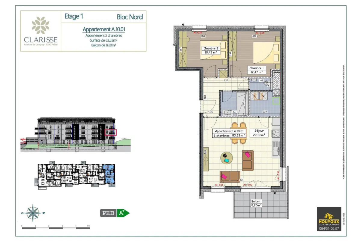 Appartement à vendre à Arlon 6700 335500.00€ 2 chambres 83.33m² - annonce 776048