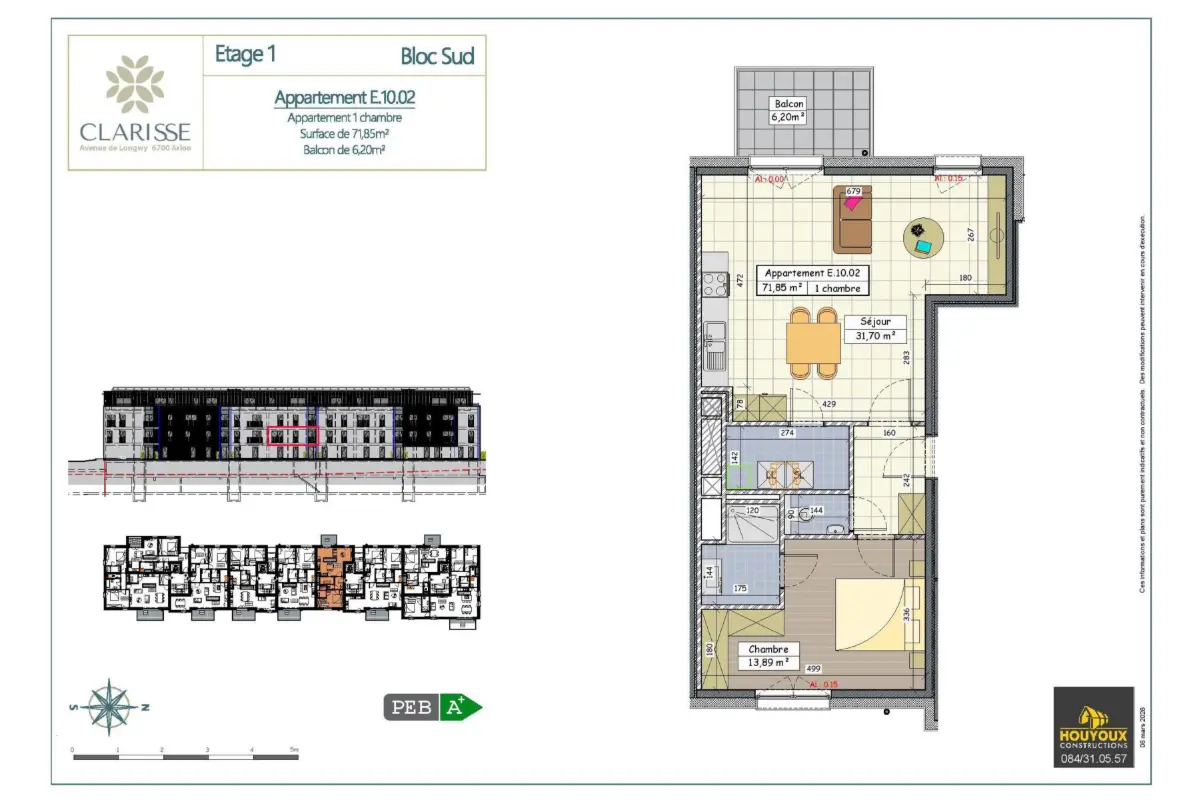 Appartement à vendre à Arlon 6700 259000.00€ 1 chambres 71.85m² - annonce 776056